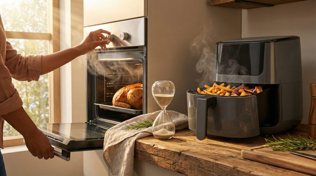 Confie no timer: Forno e Airfryer assam sem supervisão