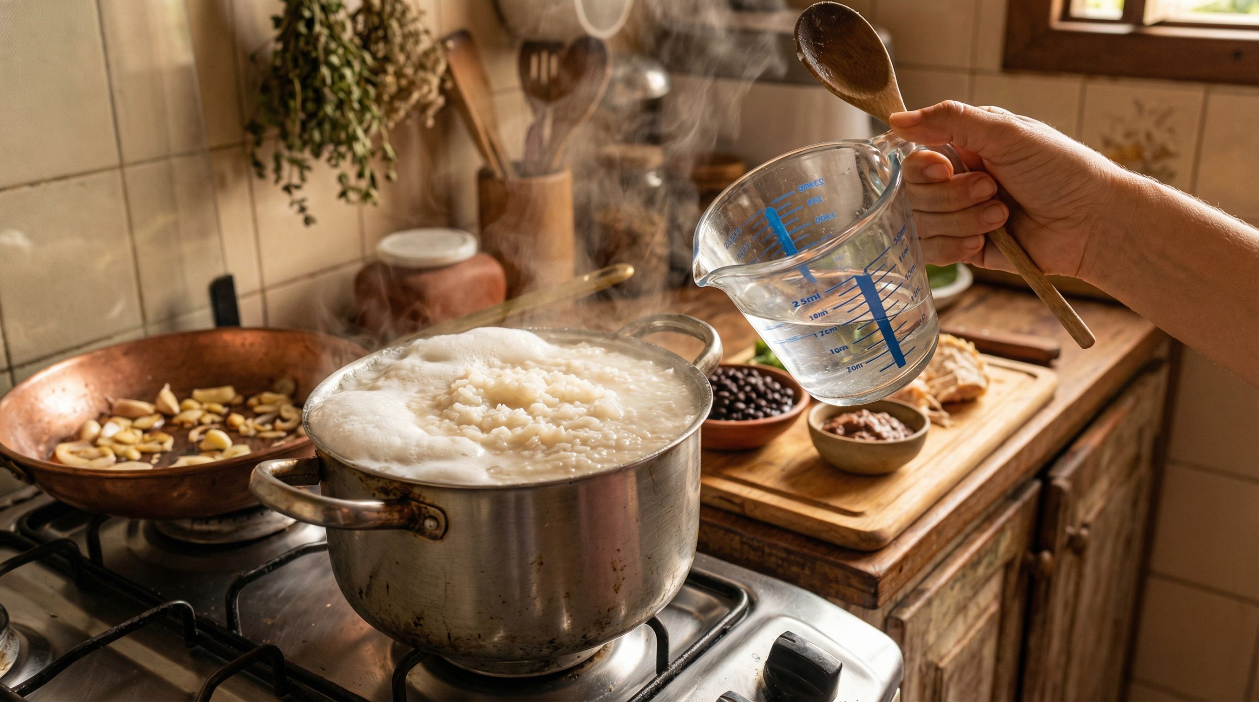 Excesso de água arruína seu Almoço Caseiro (ajuste a medida)