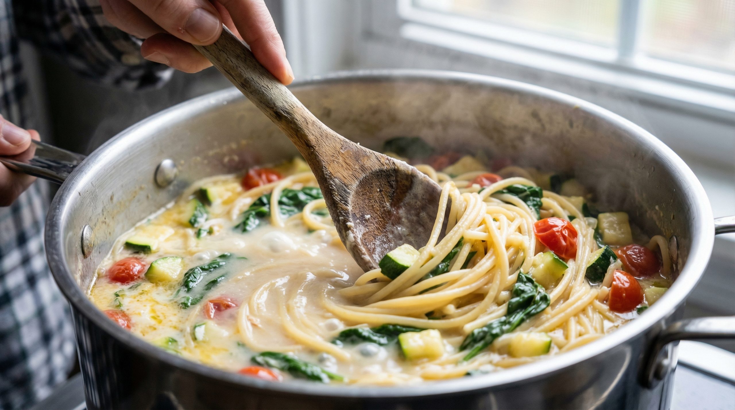 O amido da massa cria o molho na Uma Panela Só (cremoso) - 2