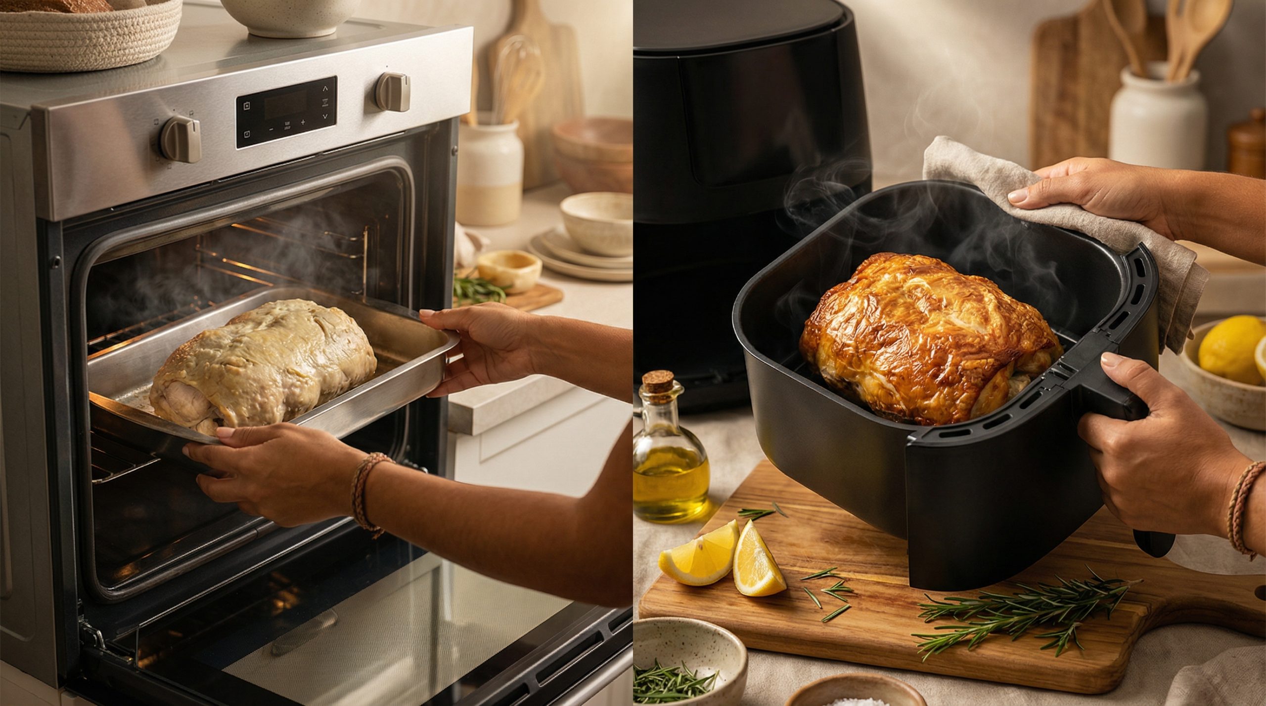 Sem pré-aquecer, a crosta falha em Forno e Airfryer