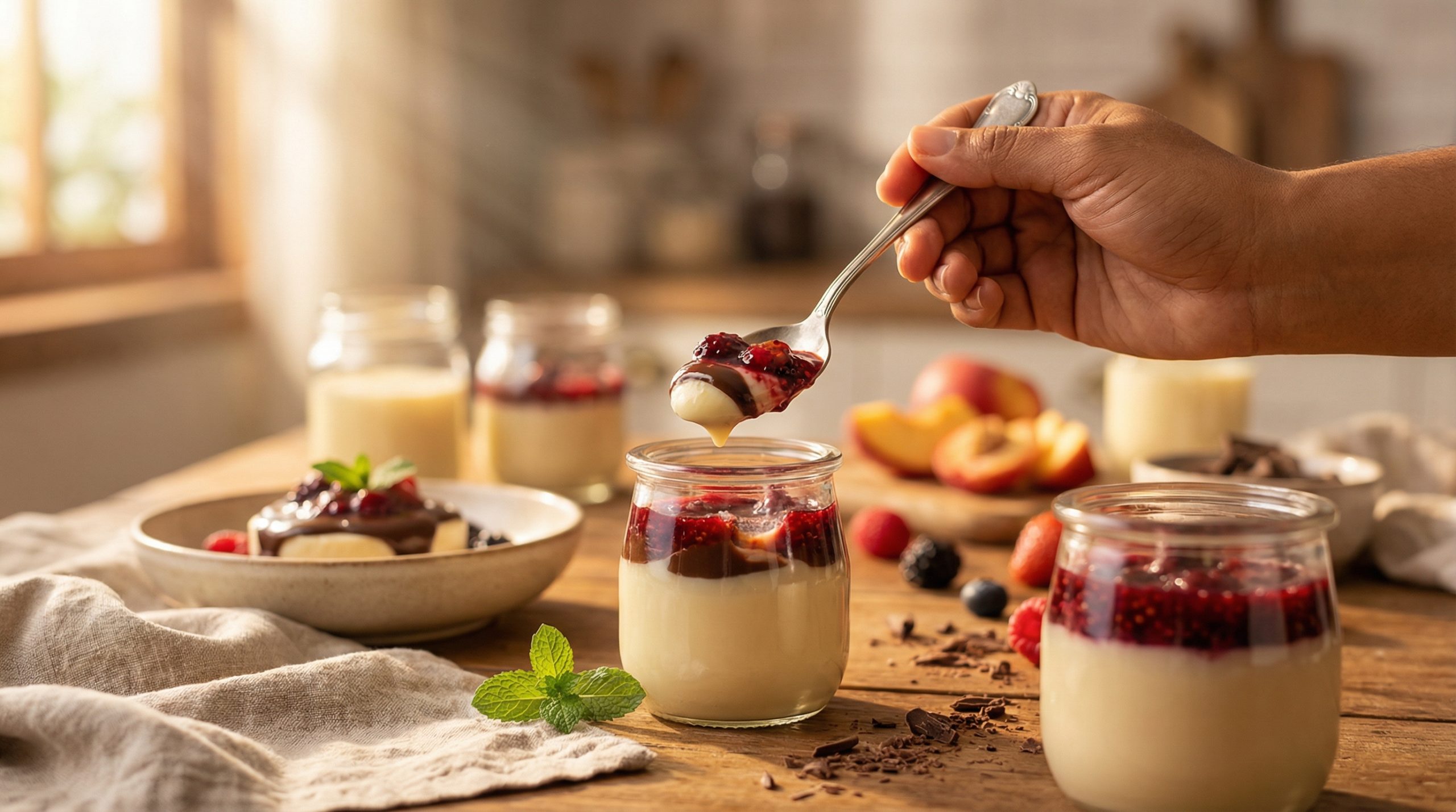 Leite e frutas viram Doces Rápidos de colher (textura ideal)