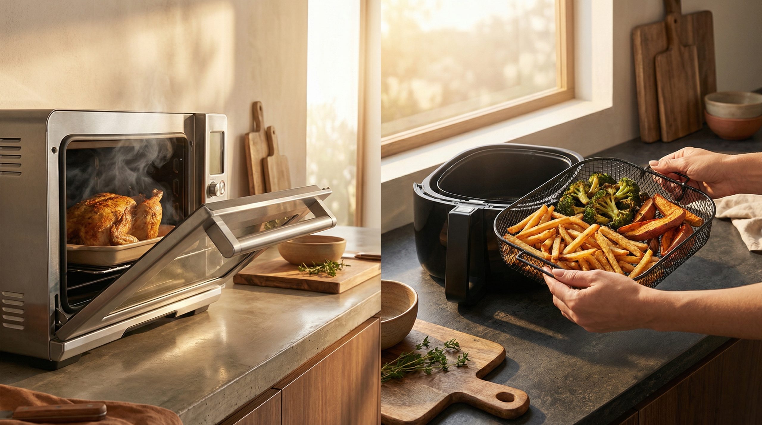 Fogão cansa — Forno e Airfryer trabalham por você