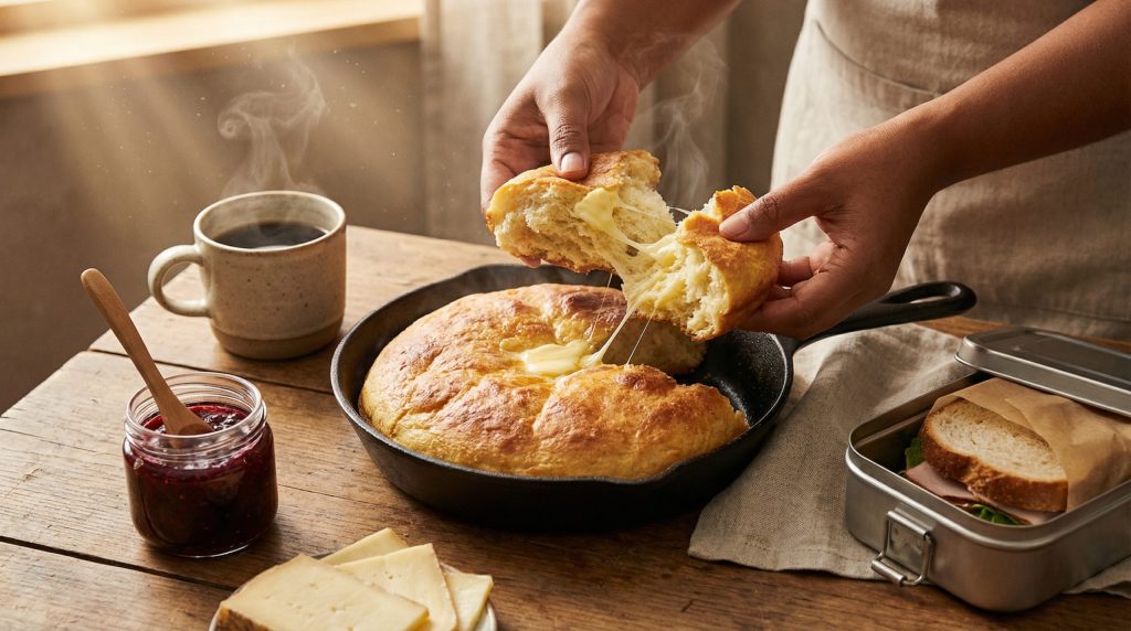 Pão de frigideira domina o Café e Lanches (macio e sem forno)