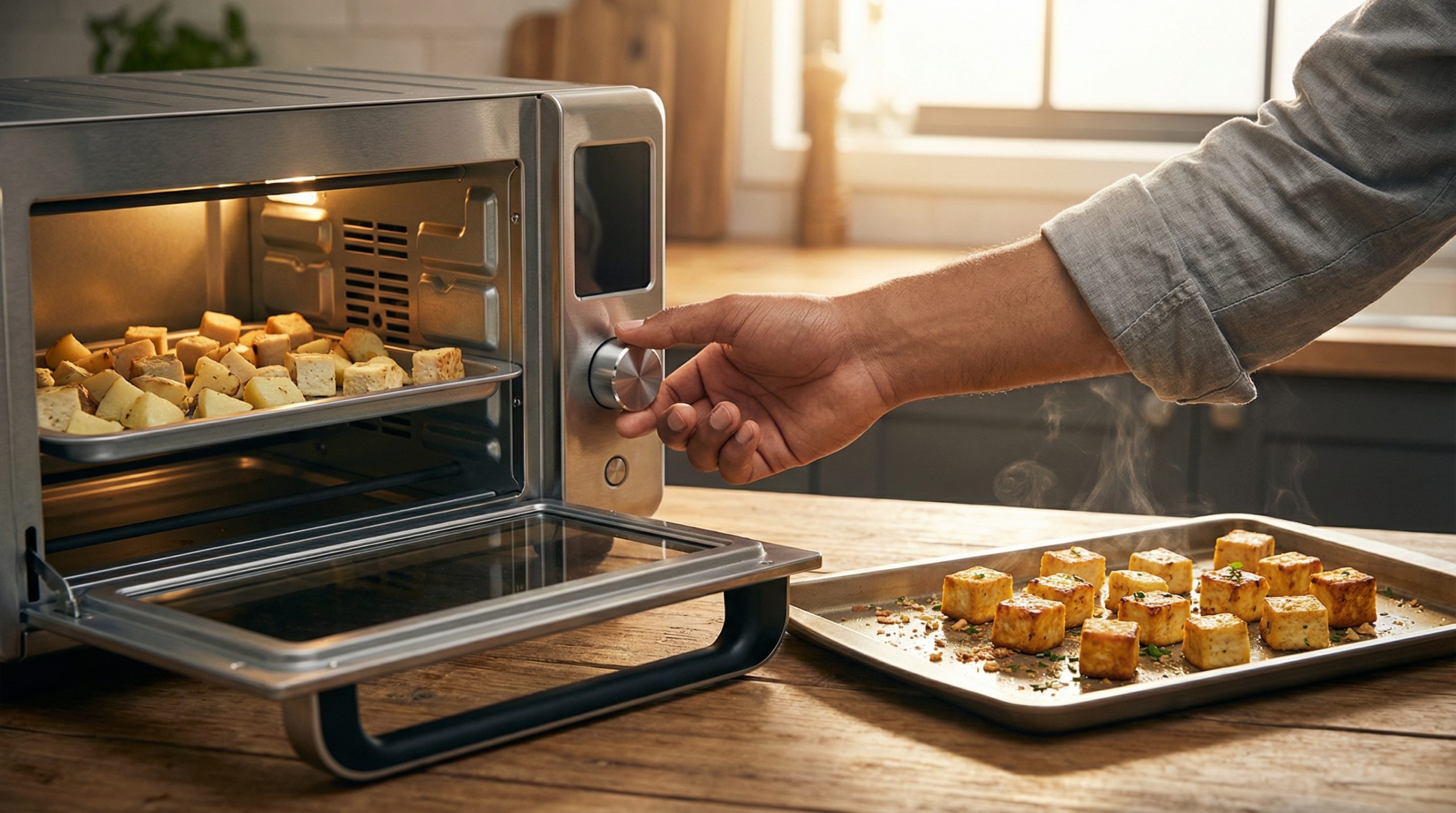 Cubos pequenos ressecam antes de dourar no Forno e Airfryer
