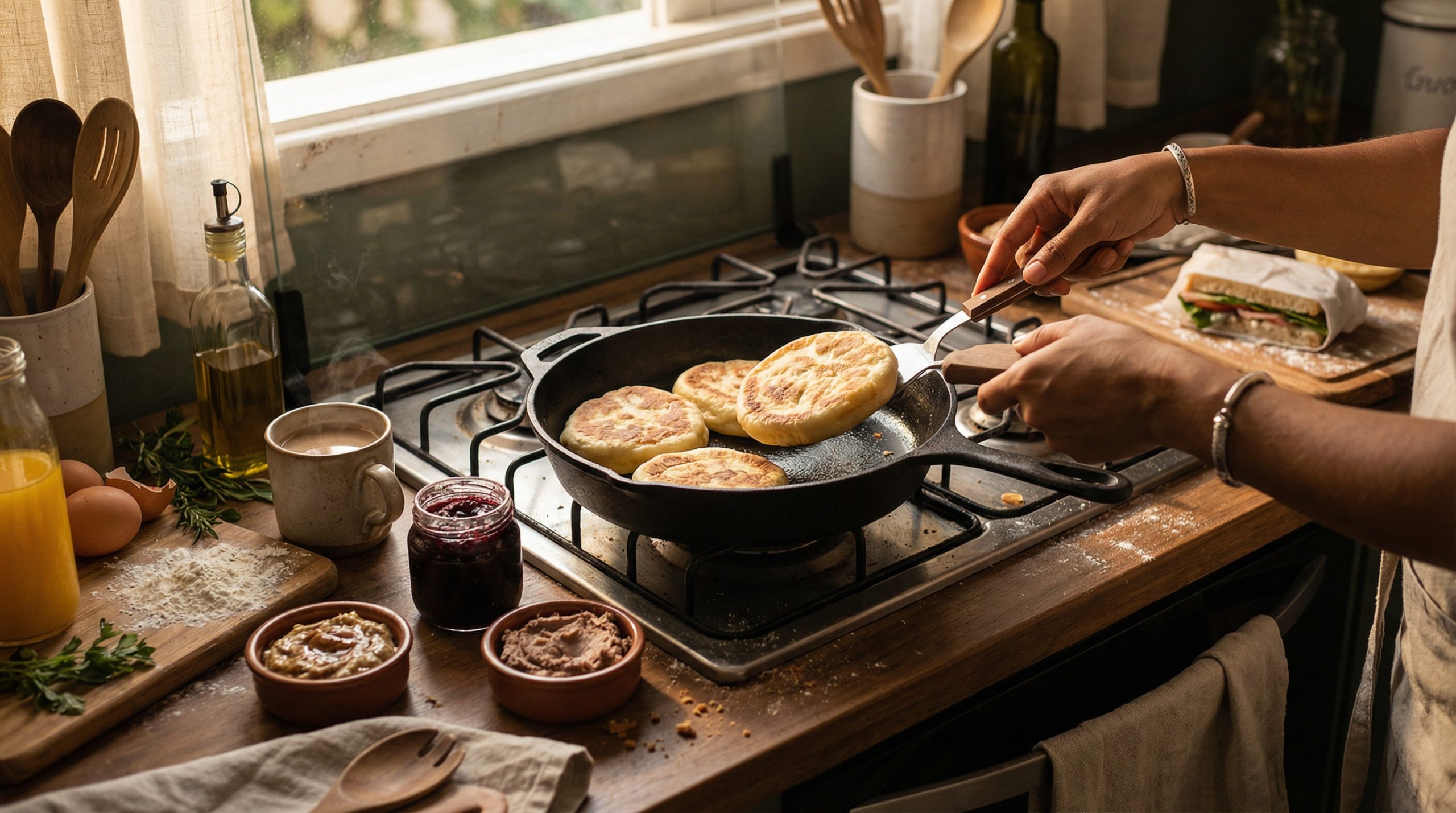 Troque a padaria por Café e Lanches na frigideira